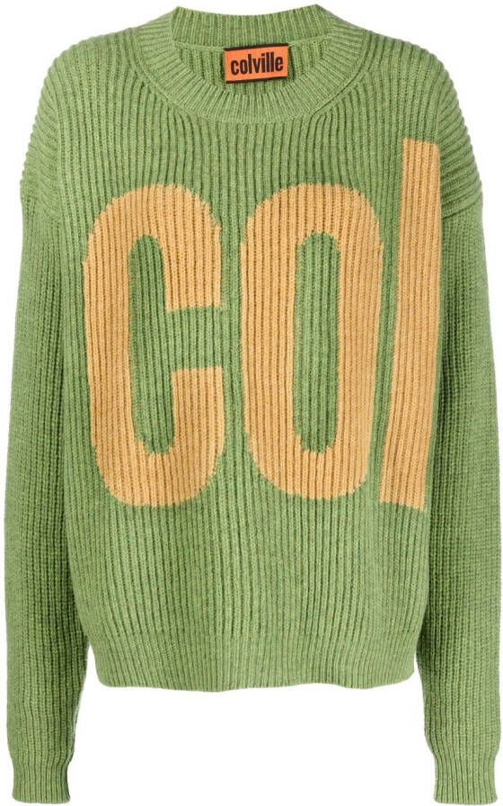 Colville Intarsia trui Groen