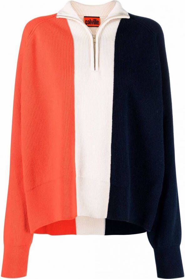 Colville Trui met colourblocking Blauw