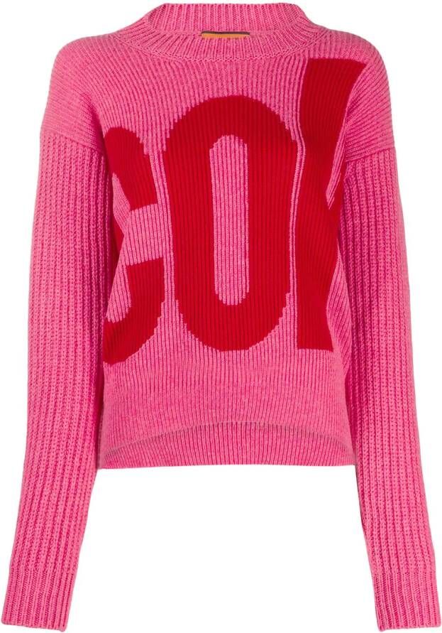 Colville Trui met geborduurd logo Roze