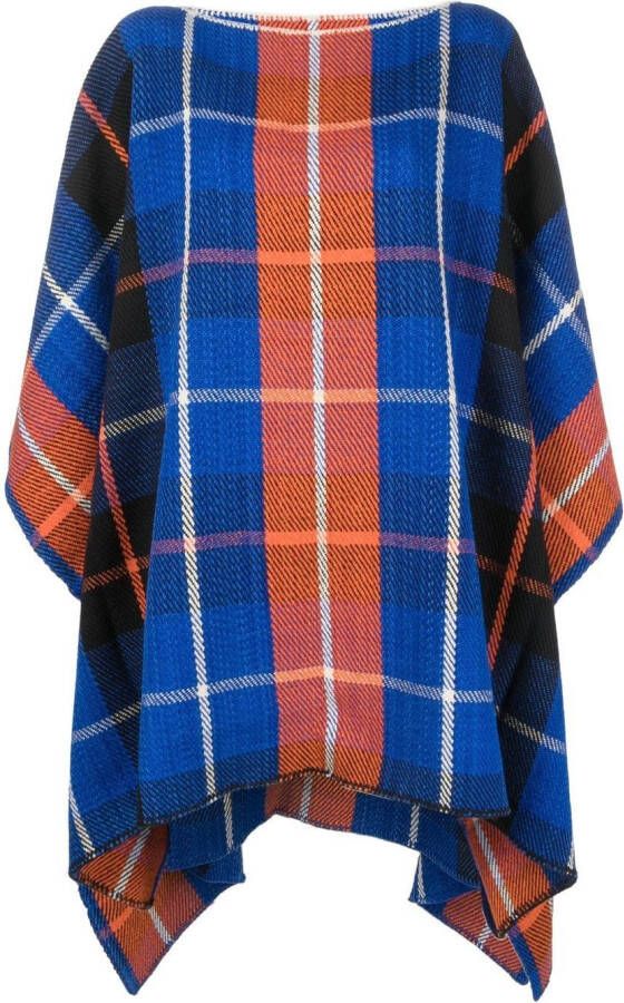 Colville Wollen poncho Blauw