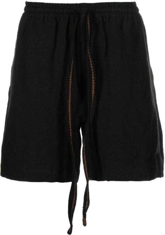 COMMAS Linnen shorts Zwart