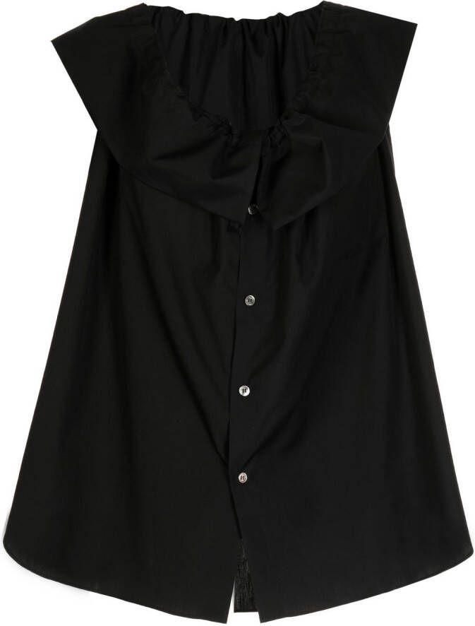 Comme Des Garçons Comme Des Garçons Blouse met ruchekraag Zwart