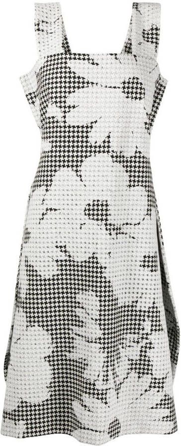 Comme Des Garçons Comme Des Garçons Midi-jurk met bloemenprint Zwart