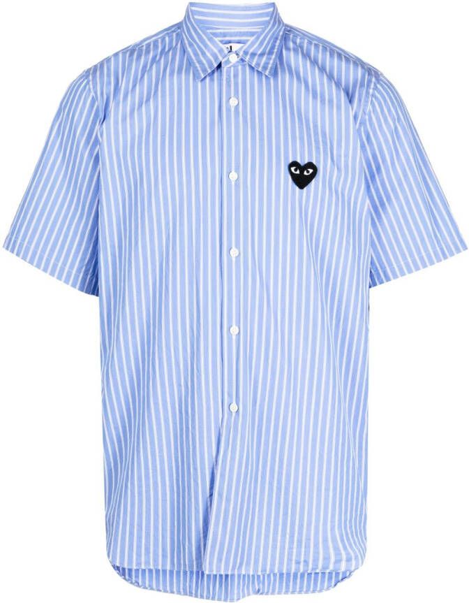 Comme Des Garçons Play Overhemd met geborduurd logo Blauw
