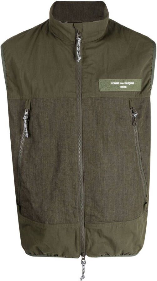 Comme des Garçons Homme Bodywarmer met logopatch Groen