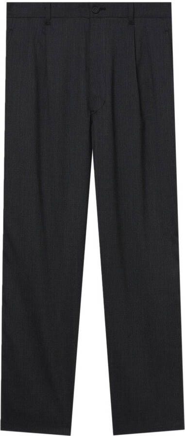 Comme des Garçons Homme Gestreepte broek Zwart