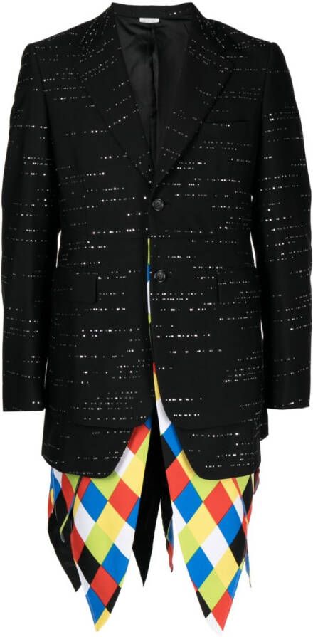 Comme des Garçons Homme Plus Blazer met enkele rij knopen Zwart