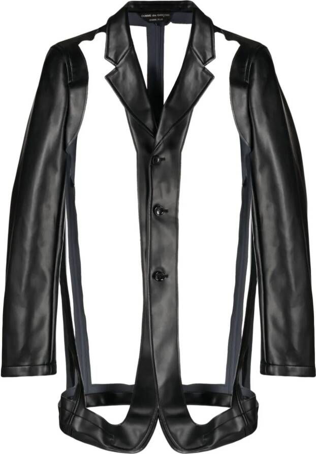 Comme des Garçons Homme Plus Blazer met enkele rij knopen Zwart