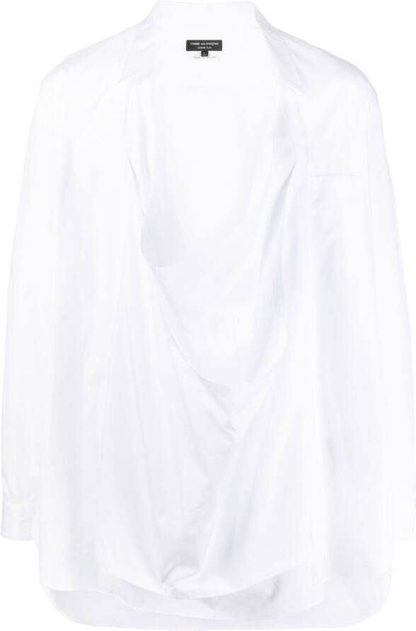 Comme des Garçons Homme Plus Overhemd met gedrapeerd detail Wit