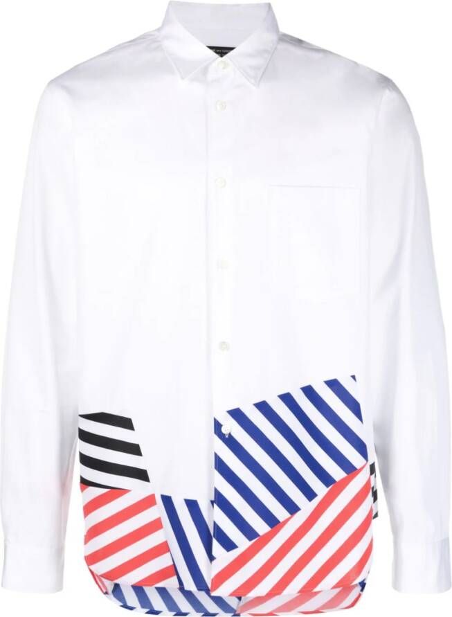 Comme des Garçons Homme Plus Gestreept overhemd Wit