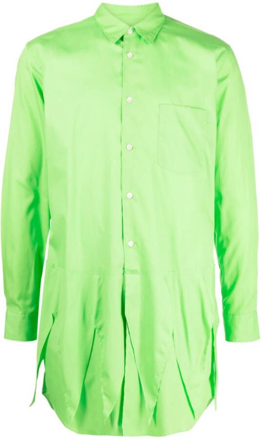 Comme des Garçons Homme Plus Overhemd met overlappend vlak Groen