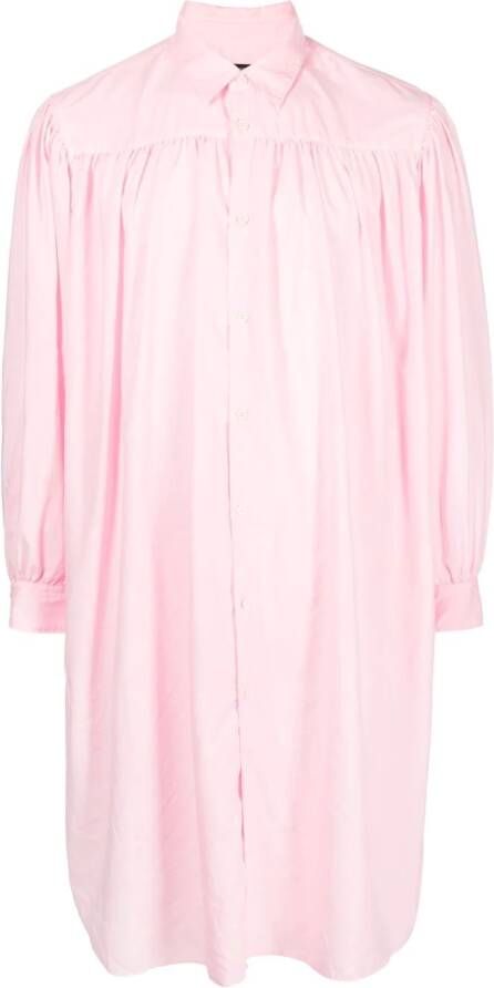 Comme Des Garçons Homme Plus Shirt met gesmockt-detail Roze