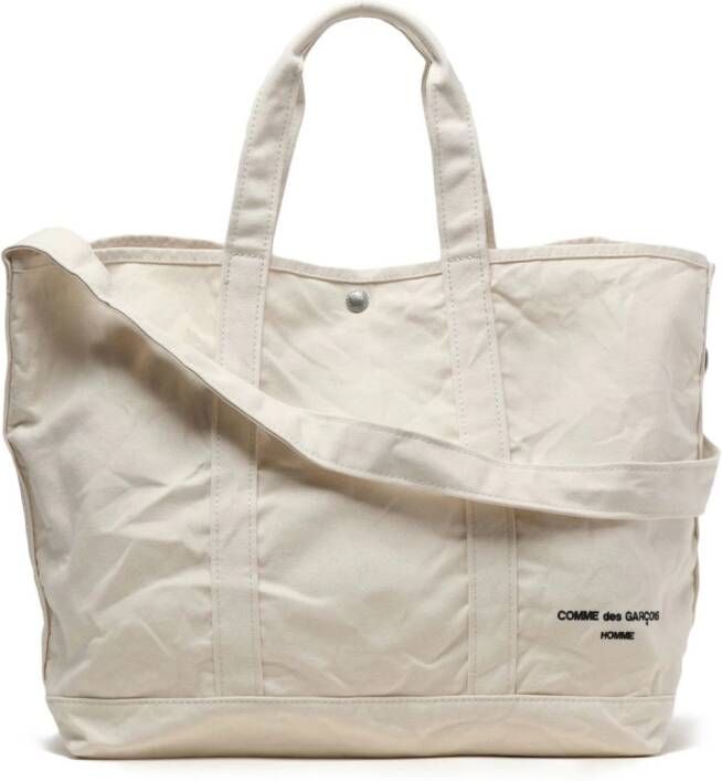 Comme Des Garçons Homme Shopper met geborduurd logo Beige