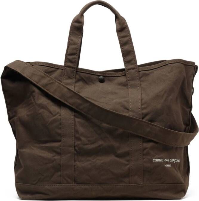 Comme Des Garçons Homme Shopper met geborduurd logo Bruin