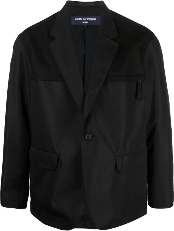 Comme des Garçons Homme Blazer met enkele rij knopen Zwart