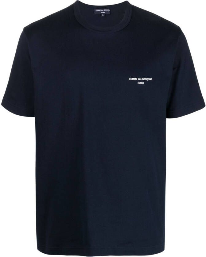 Comme des Garçons Homme T-shirt met logoprint Blauw