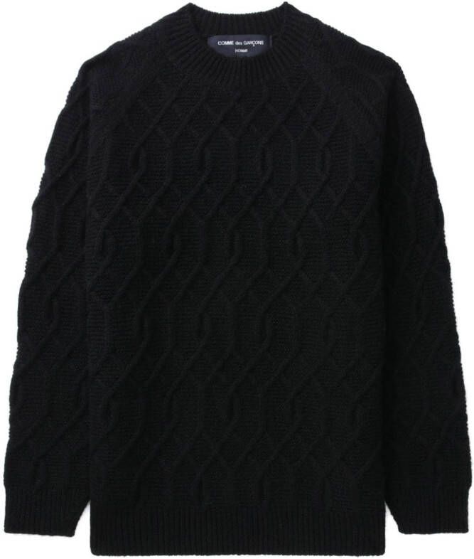 Comme des Garçons Homme Trui met geometrisch patroon Zwart