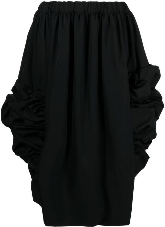 Comme Des Garçons Midi-jurk met gesmockt detail Zwart