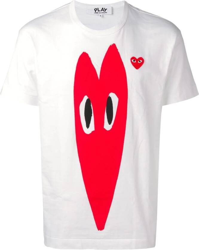 Comme Des Garçons Play contrast logo T-shirt Wit