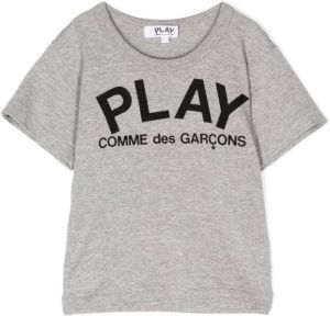 Comme Des Garçons Play Kids Katoenen T-shirt Grijs