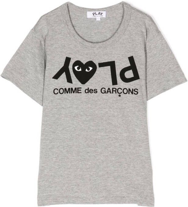 Comme Des Garçons Play Kids Katoenen T-shirt Grijs