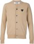 Comme Des Garçons Play embroidered heart cardigan Beige - Thumbnail 1