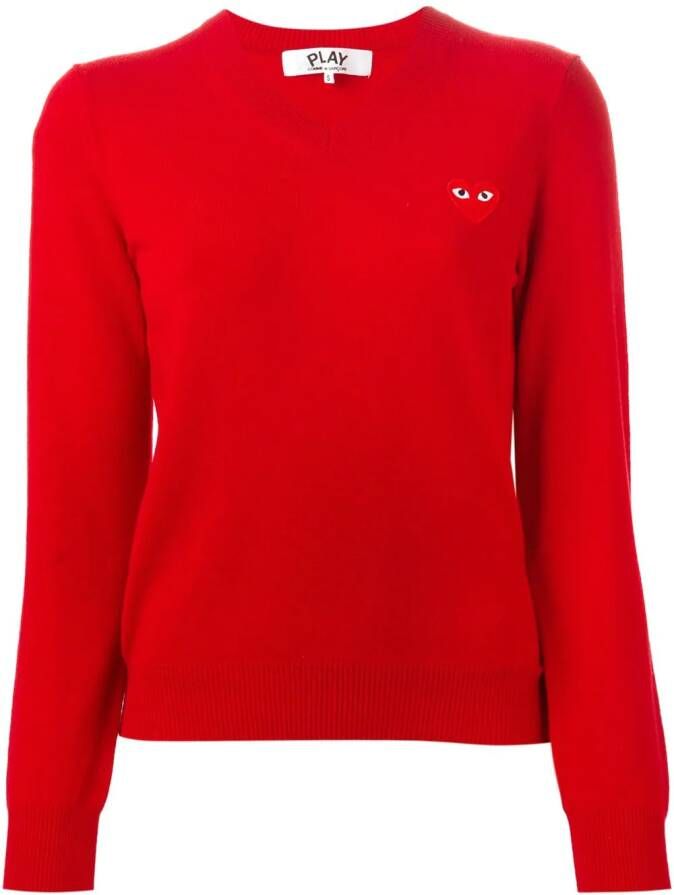 Comme Des Garçons Play embroidered heart sweater Rood