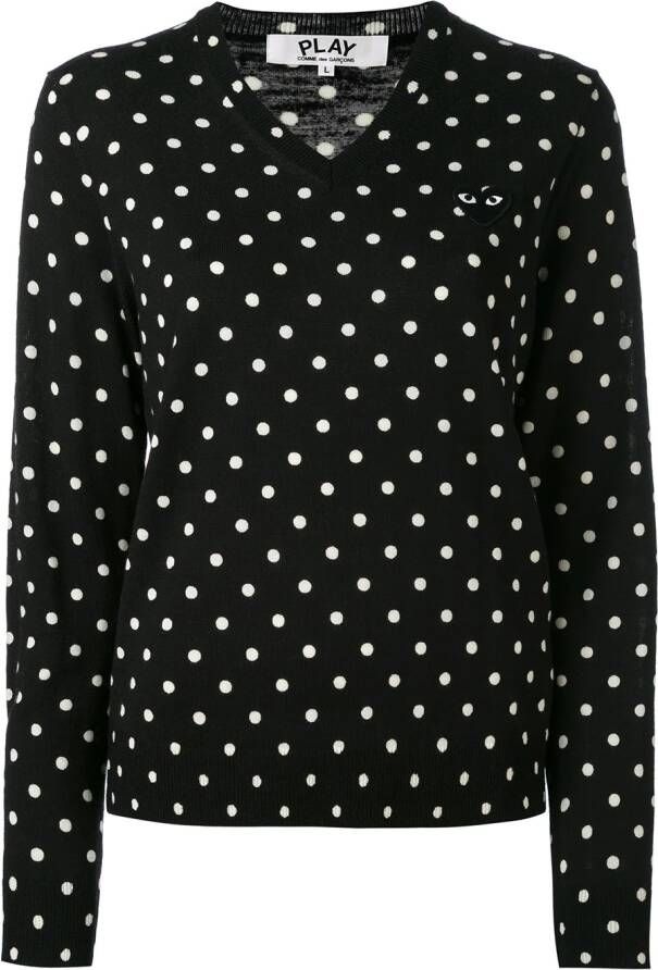 Comme Des Garçons Play gebreide polka dot trui Zwart