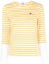 Comme Des Garçons Play Gestreept T-shirt Geel - Thumbnail 1