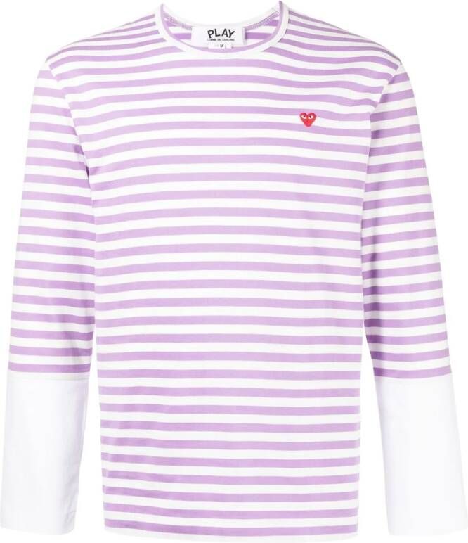 Comme Des Garçons Play Gestreept T-shirt Paars