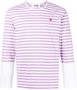 Comme Des Garçons Play Gestreept T-shirt Paars - Thumbnail 1