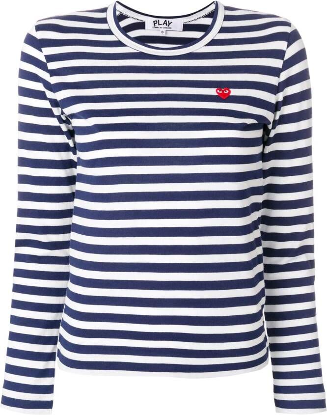 Comme Des Garçons Play gestreepte T-shirt Wit
