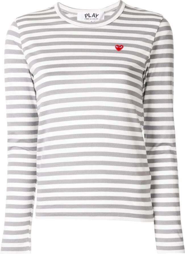Comme Des Garçons Play Gestreepte top Grijs