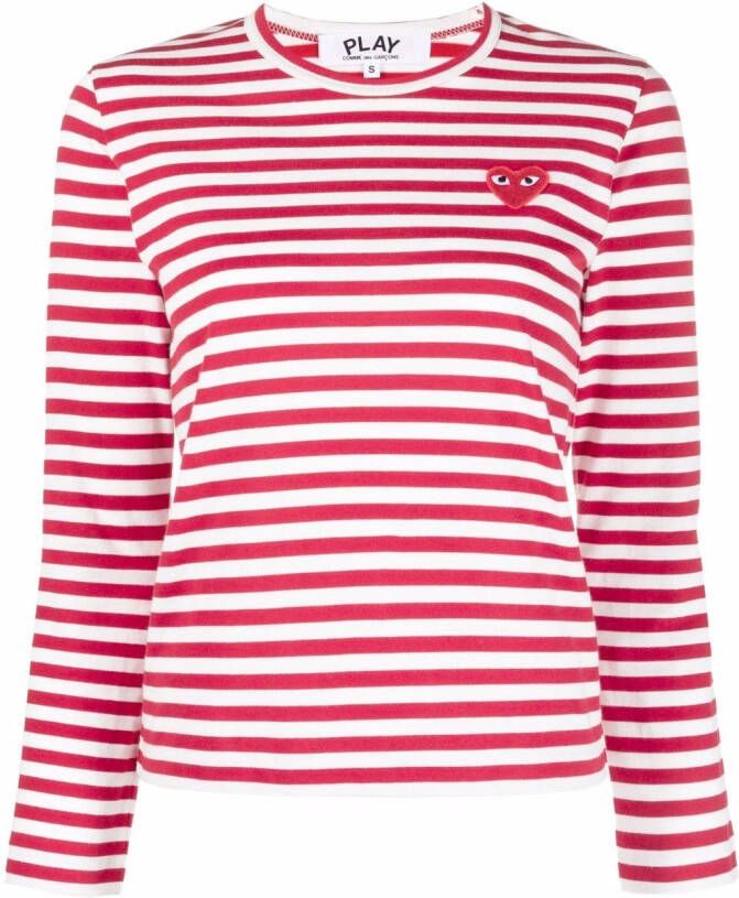 Comme Des Garçons Play Gestreepte top Rood