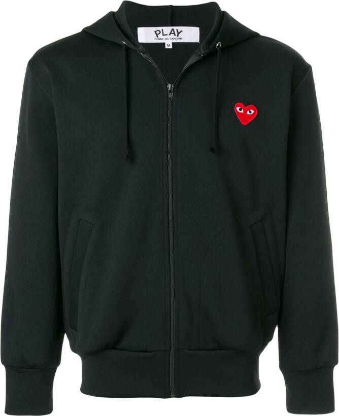 Comme Des Garçons Play heart-patch zip-up hoodie Zwart