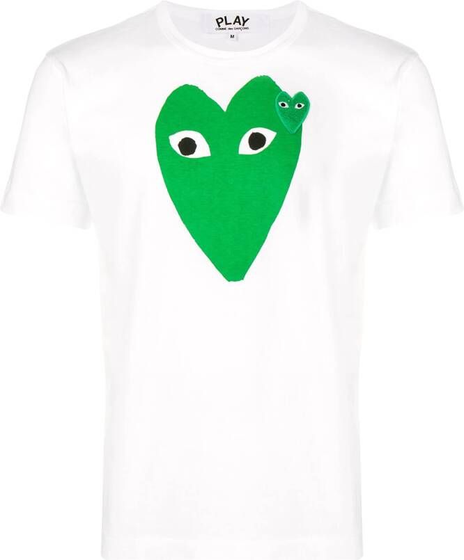 Comme Des Garçons Play heart logo T-shirt Wit