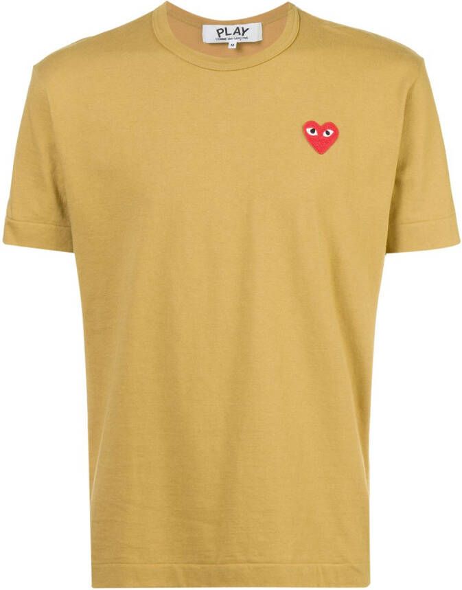 Comme Des Garçons Play heart patch T-shirt Geel
