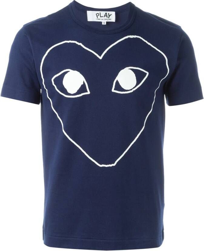 Comme Des Garçons Play heart print T-shirt Blauw
