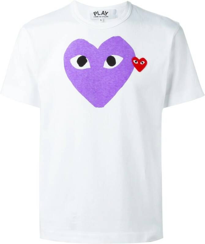 Comme Des Garçons Play heart print T-shirt Wit