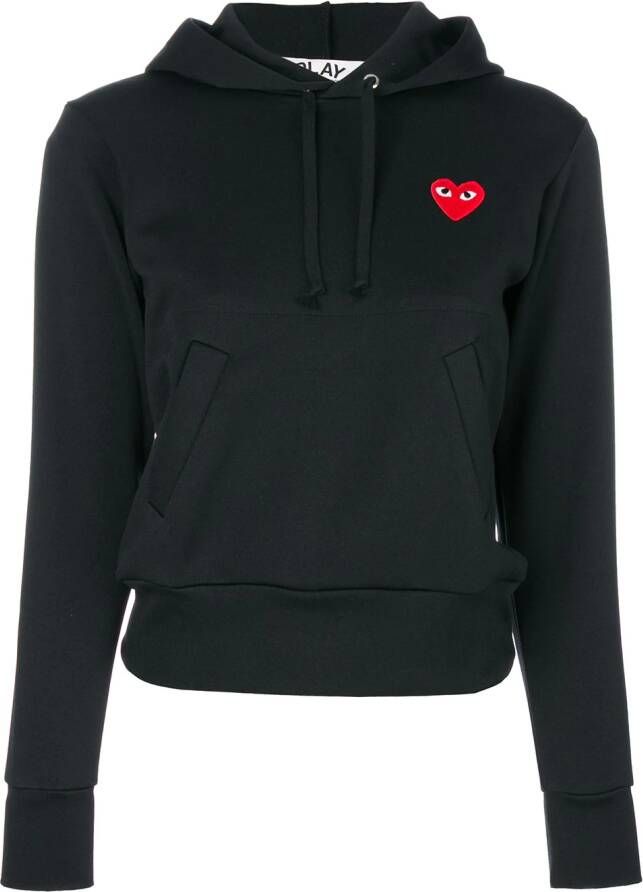 Comme Des Garçons Play hoodie met logo dames Polyester XS Zwart