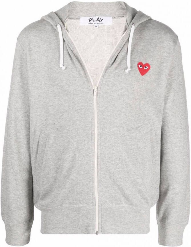 Comme Des Garçons Play Hoodie met rits Grijs