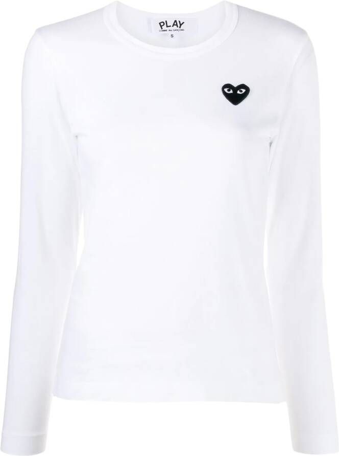 Comme Des Garçons Play Jersey top met geborduurd logo Wit