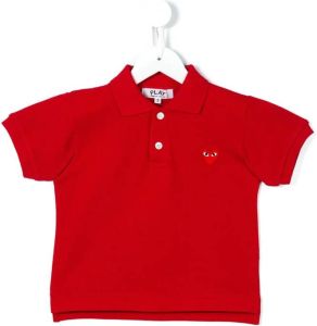 Comme Des Garçons Play Kids heart logo polo shirt Rood