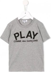 Comme Des Garçons Play Kids logo print T-shirt Grijs