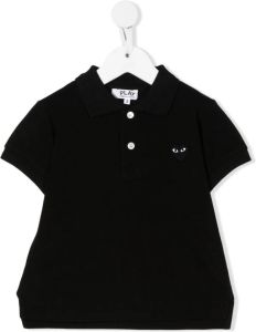 Comme Des Garçons Play Kids Poloshirt met geborduurd logo Zwart