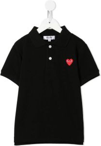 Comme Des Garçons Play Kids Poloshirt met logo Zwart