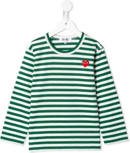 Comme Des Garçons Play Kids T-shirt met geborduurd logo Groen