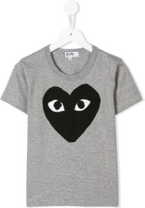 Comme Des Garçons Play Kids T-shirt met hart en logoprint Grijs