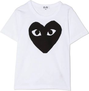 Comme Des Garçons Play Kids T-shirt met hartprint Wit