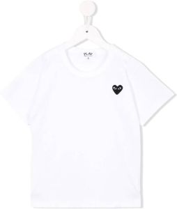 Comme Des Garçons Play Kids T-shirt met logo op voorkant Wit